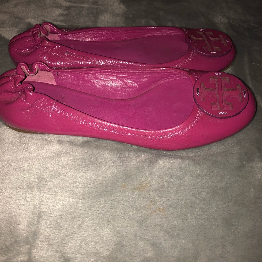 Hot Pink Tory Burch flats! Worn once